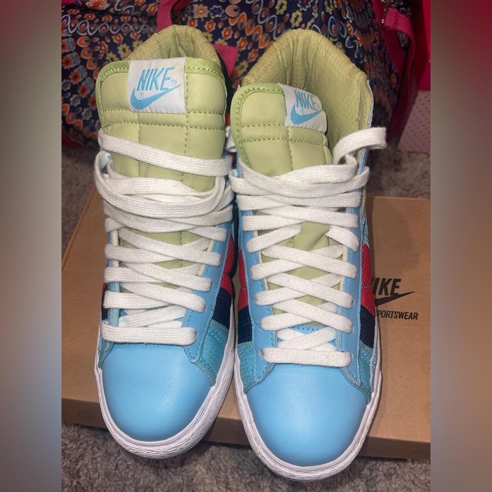 Nike Kids Sneakers - Light Blue and Lime